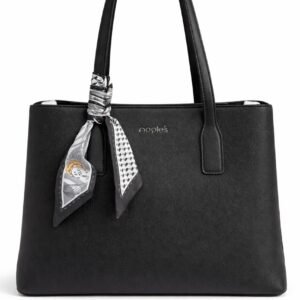 Apples Women’s PU Leather Tote Bag with Scarf Charm – Elegant Shoulder Handbag for Daily Use 37cm*27cm