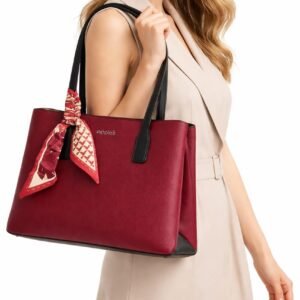 Apples Women’s PU Leather Tote Bag with Scarf Charm – Elegant Shoulder Handbag for Daily Use 37cm*27cm