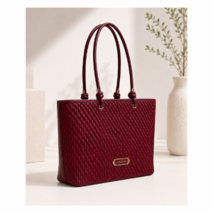 CANARLISA Woven Texture Ladies Tote Bag – Elegant PU Leather Shoulder Handbag for Women
