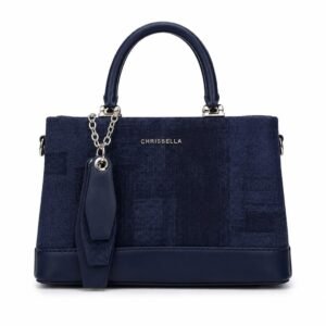 CHRISBELLA Women's Mini Leather Handbag with Shoulder Strap & Crossbody Strap | 20x14x9 cm